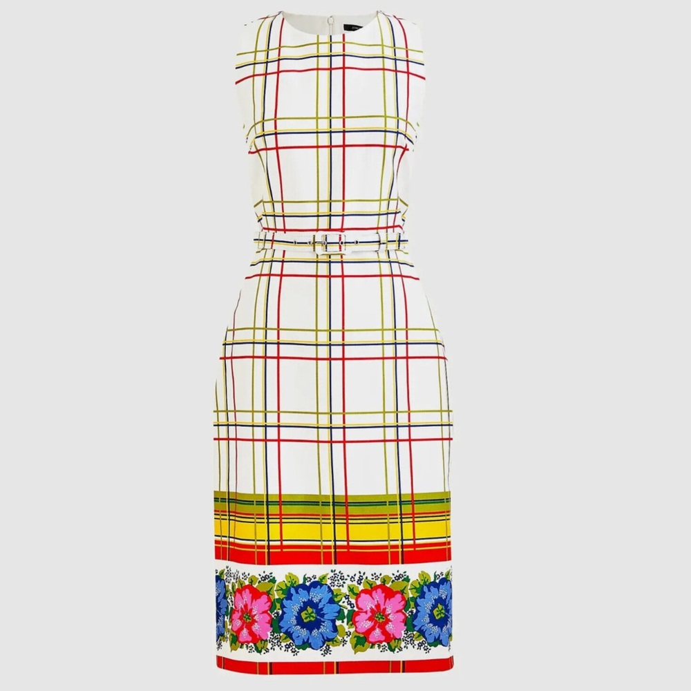 J. Crew Belted Stretch Cotton Dress